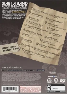 Rock Band - Metal Track Pack box cover back
